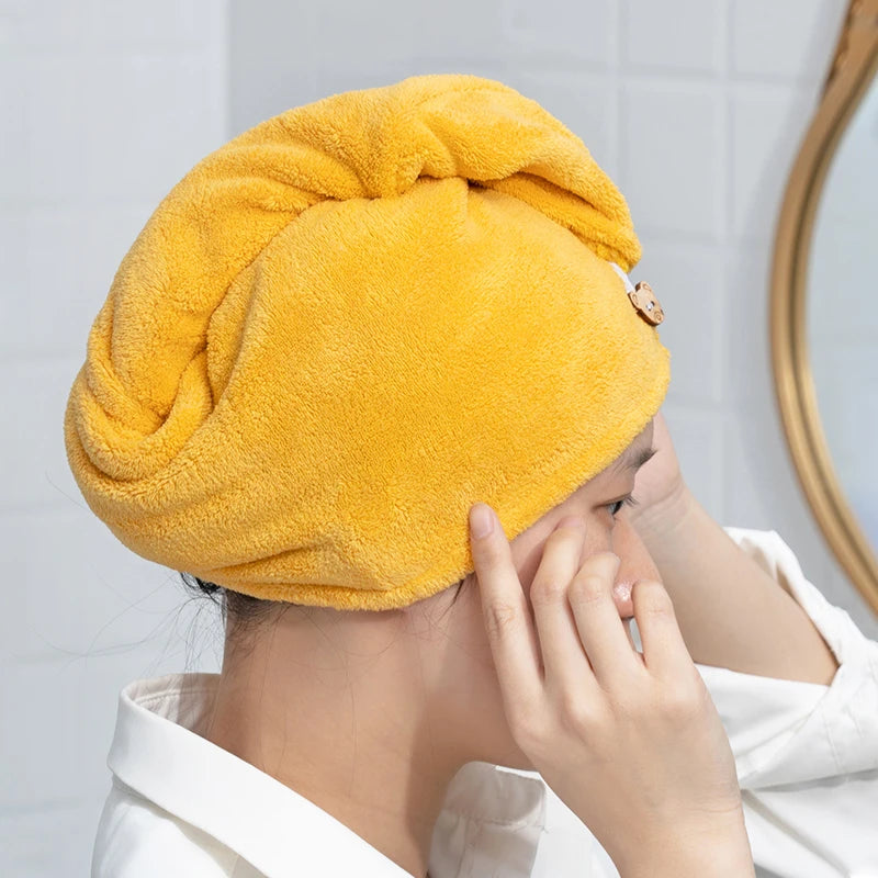 Womens Hair Drying Hat Quick-dry Hair Towel