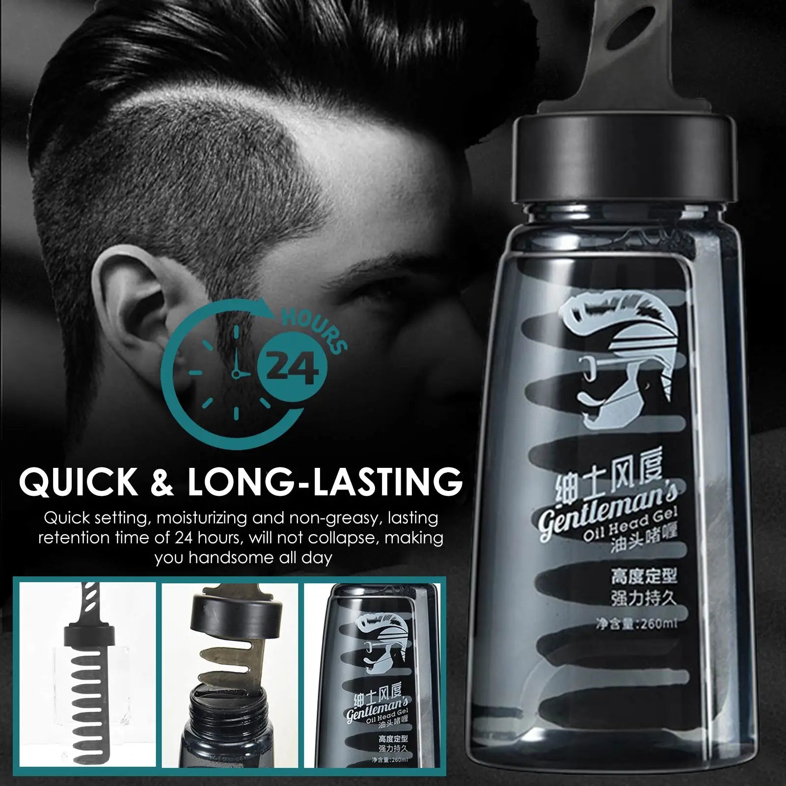 Professional 2-in-1 Hair Wax Gel With Comb