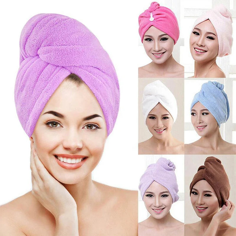 Womens Hair Drying Hat Quick-dry Hair Towel