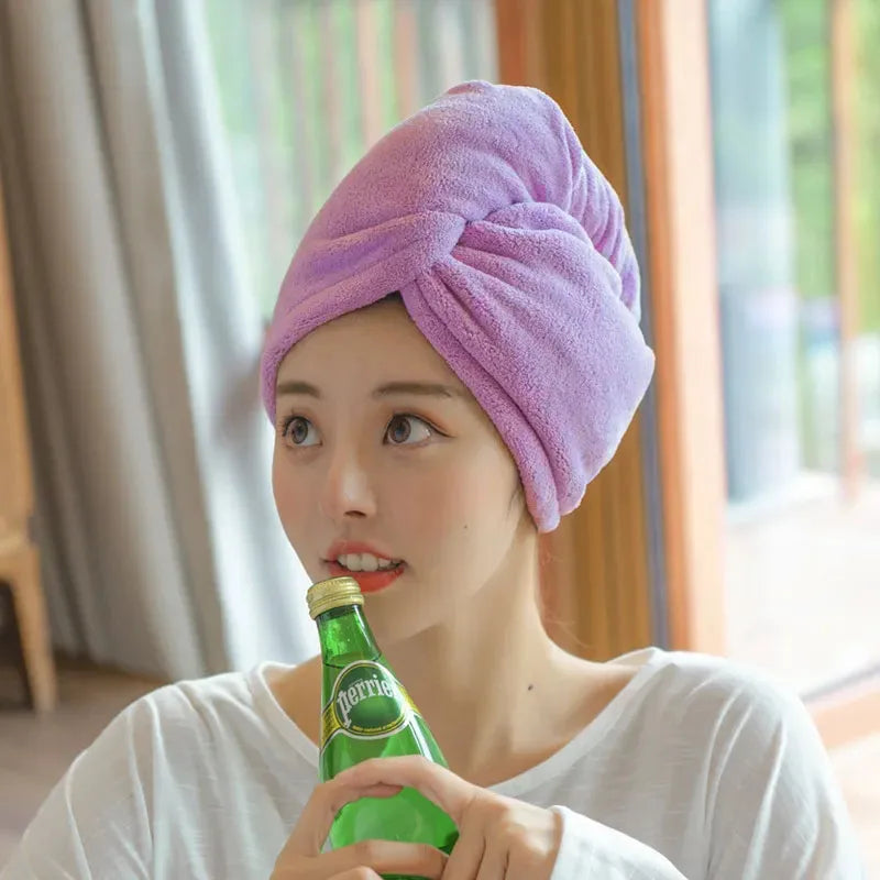 Womens Hair Drying Hat Quick-dry Hair Towel