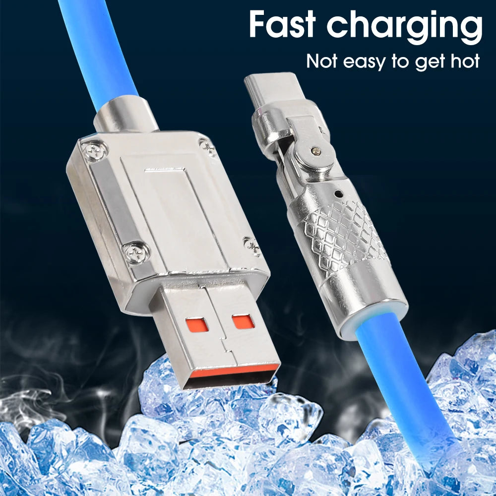 180° Rotation Gaming 120W Type C Fast Charging Cable