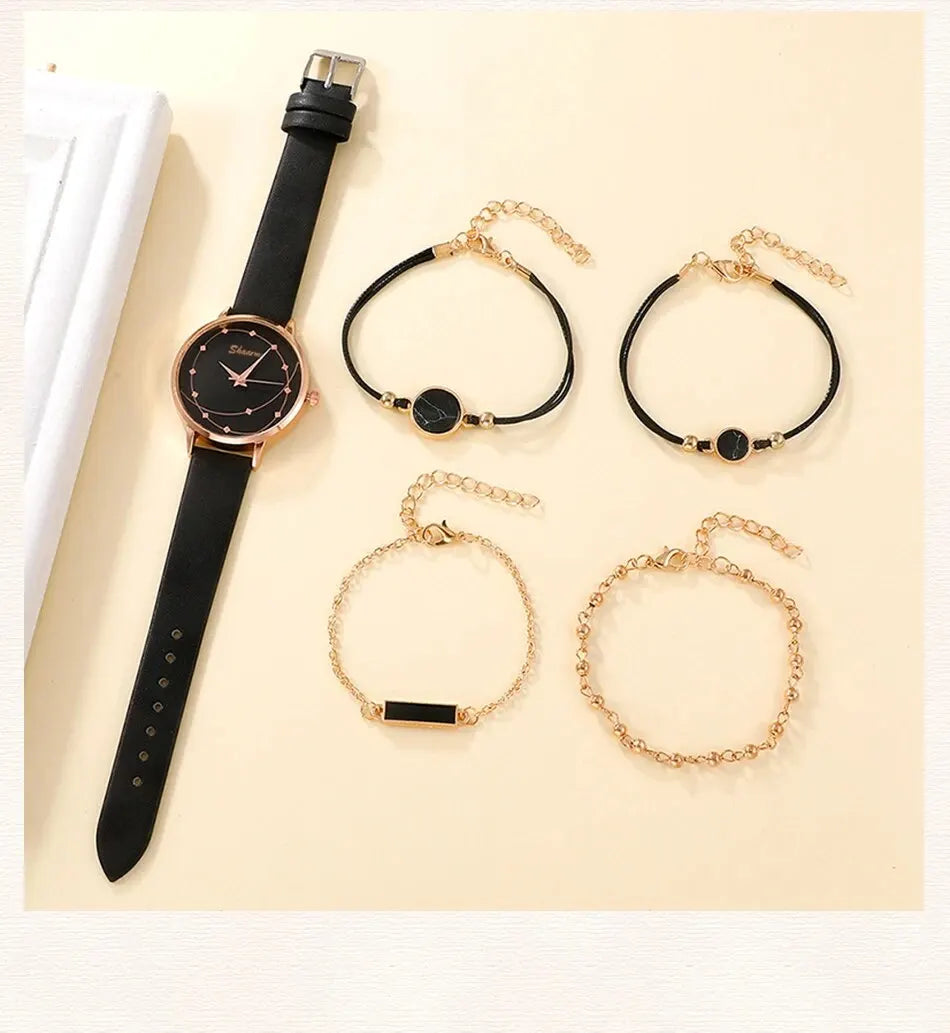 5pcs Set Women Fashion Watch