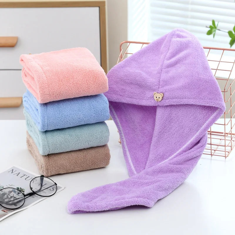 Womens Hair Drying Hat Quick-dry Hair Towel