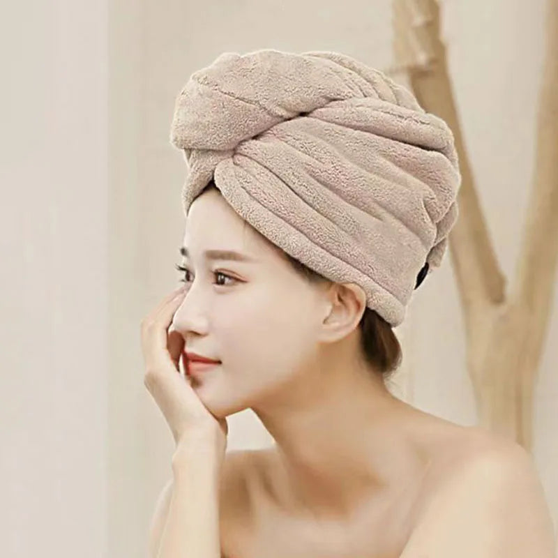 Womens Hair Drying Hat Quick-dry Hair Towel