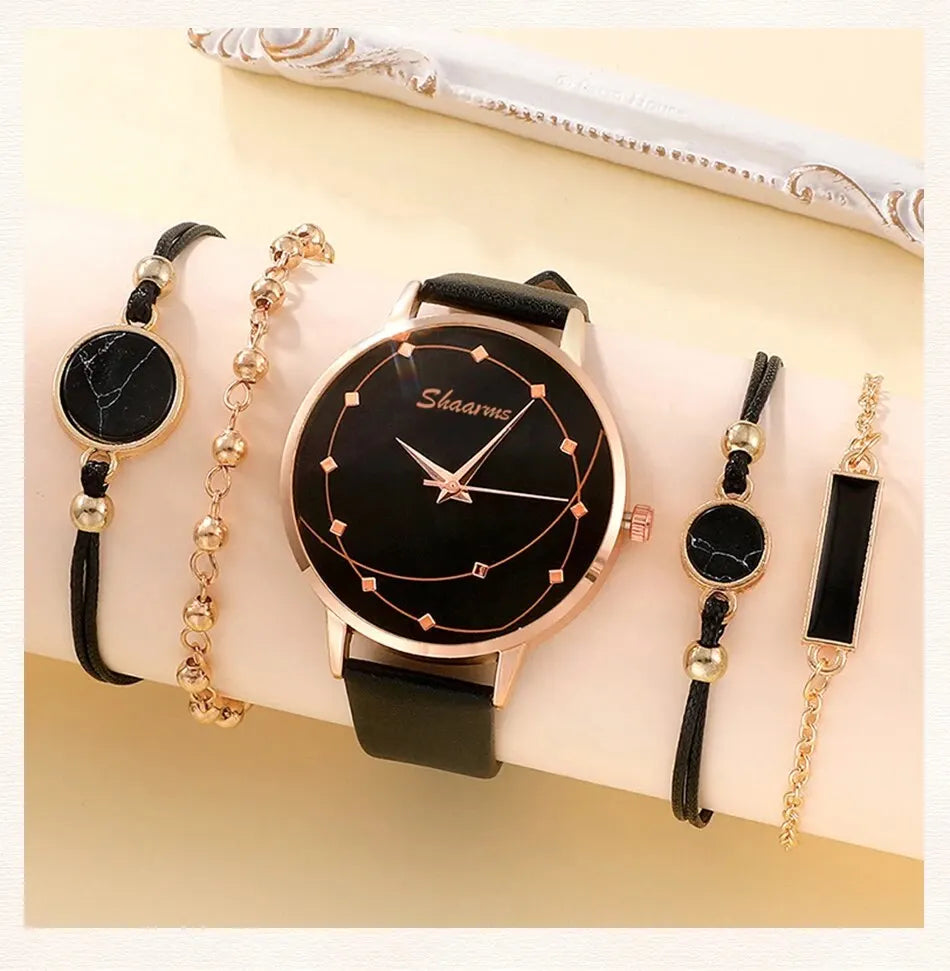 5pcs Set Women Fashion Watch