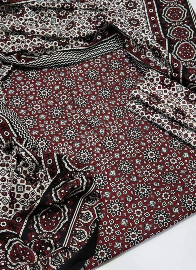 Traditonal Ajrak Cotton Lawn 3 pc Suits*♡