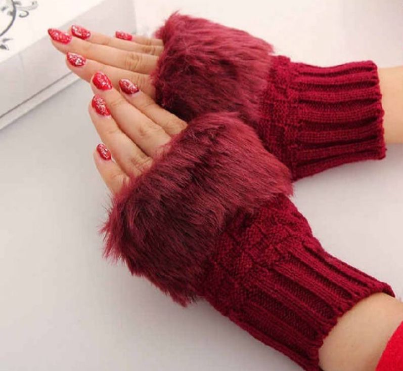 Women Winter Arm Warmer Gloves