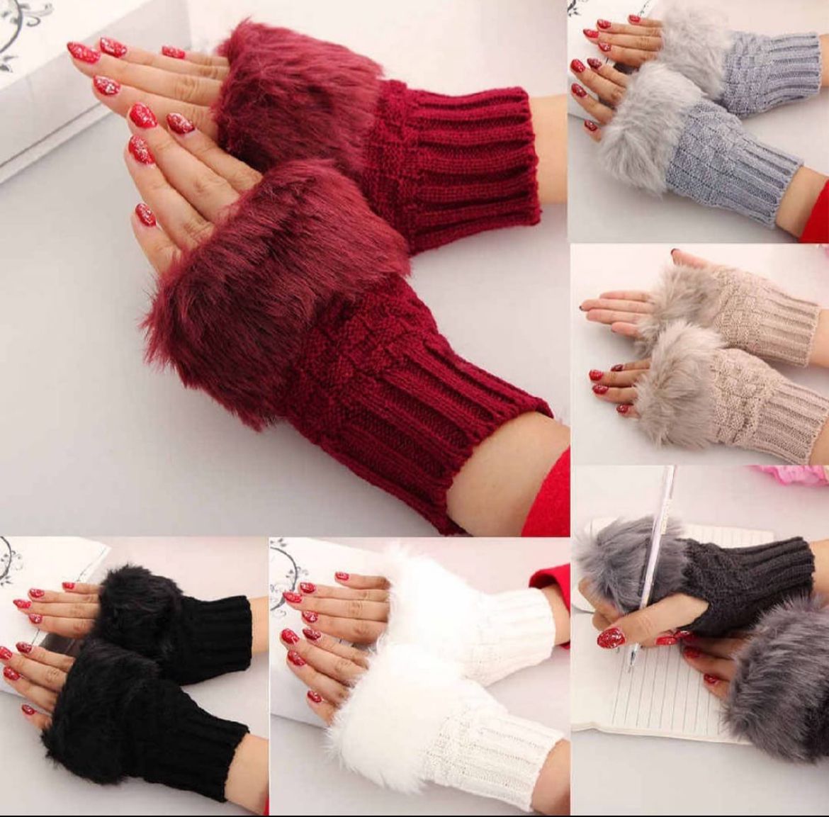 Women Winter Arm Warmer Gloves